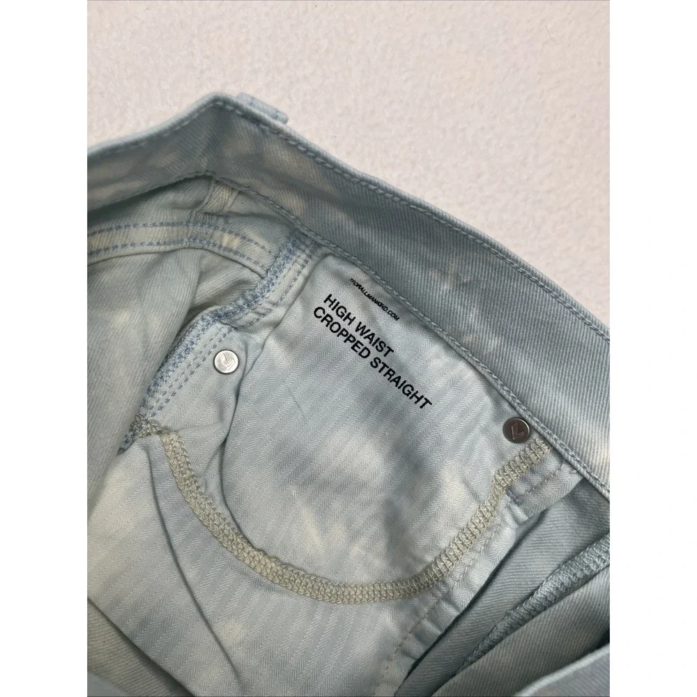 7 For All Mankind High Waisted Cropped Straight Jeans Tie Dye Blue 29 7U305495